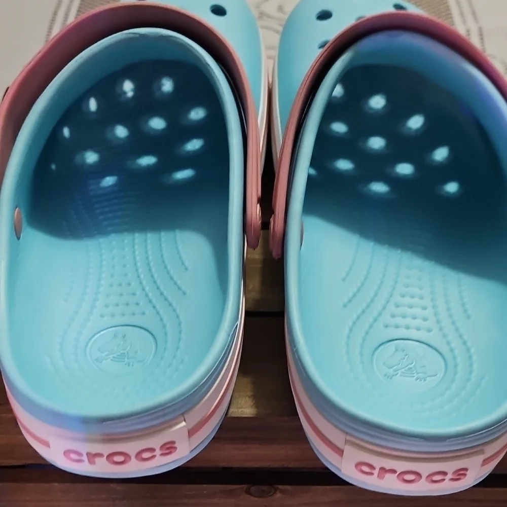 CROCS Light Blue and Pink Mules - Picture 4 of 5